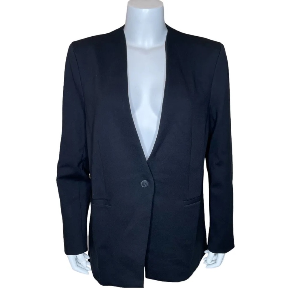 Spanx The Perfect Oversized Collarless Blazer M Career Jacket Black
